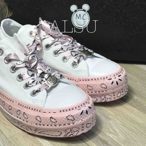 NWT Conv&Miley Ctas Lift OX White Pink Dogwood W - Picture 3 of 7